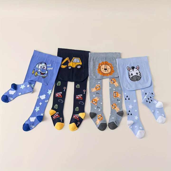 Kit com 3 Meias Calças Infantil Térmica com Estampa de Animais