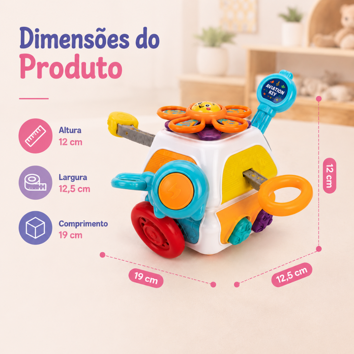Cubo Sensorial Interativo 10 em 1 para Bebês