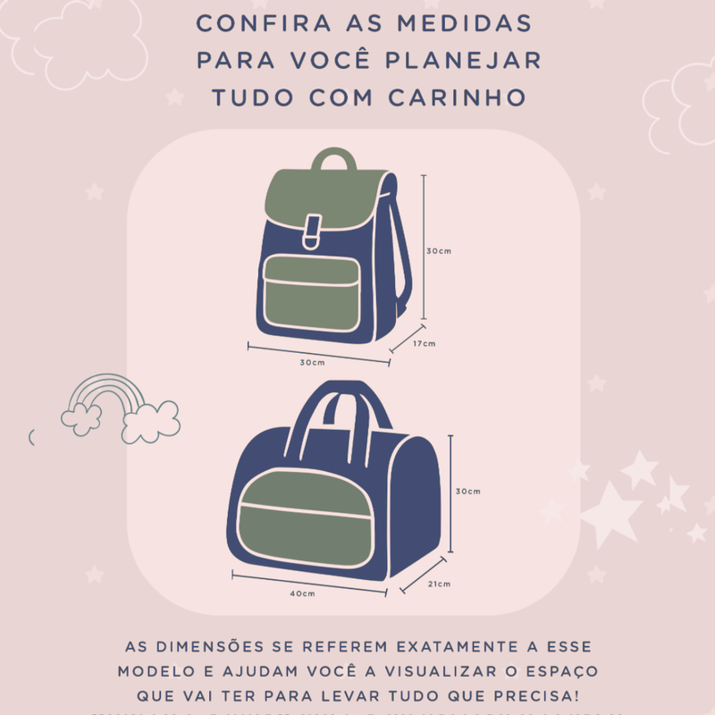 Kit 2 Peças – Bolsa Maternidade Personalizada