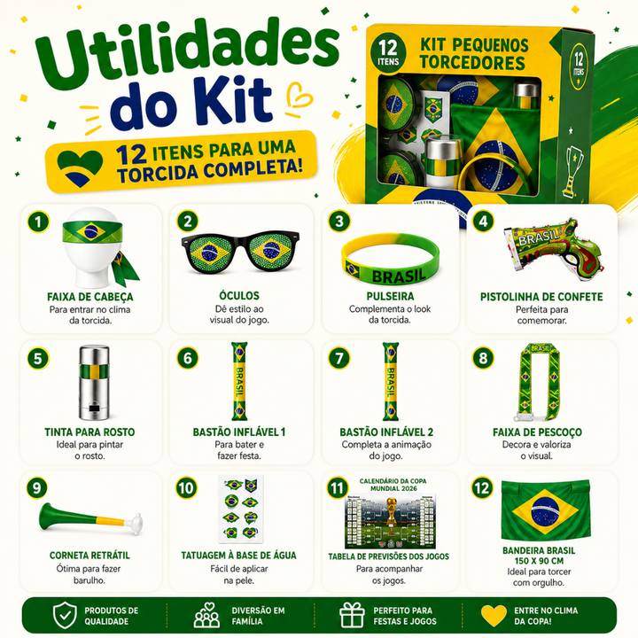 Kit Pequenos Torcedores - com 12 Itens