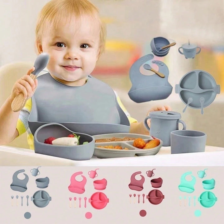 Kit Alimentação  - 8 Peças de Silicone para Bebês 