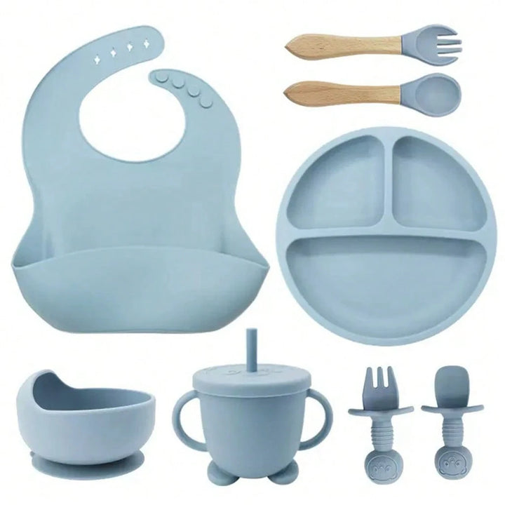 Kit Alimentação  - 8 Peças de Silicone para Bebês 