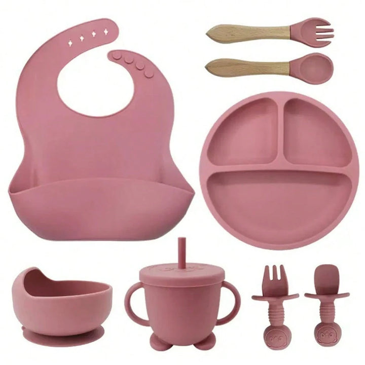 Kit Alimentação  - 8 Peças de Silicone para Bebês 