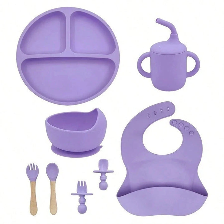 Kit Alimentação  - 8 Peças de Silicone para Bebês 