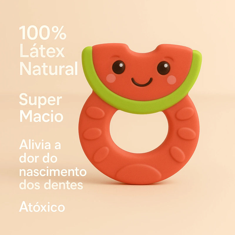 Kit 3 Mordedor Frutinhas para Bebês - 100% Natural 