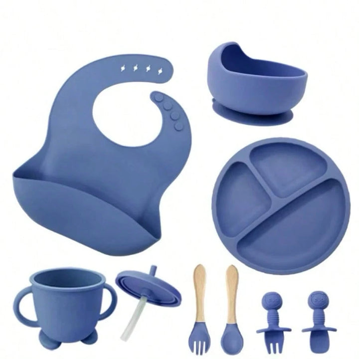 Kit Alimentação  - 8 Peças de Silicone para Bebês 