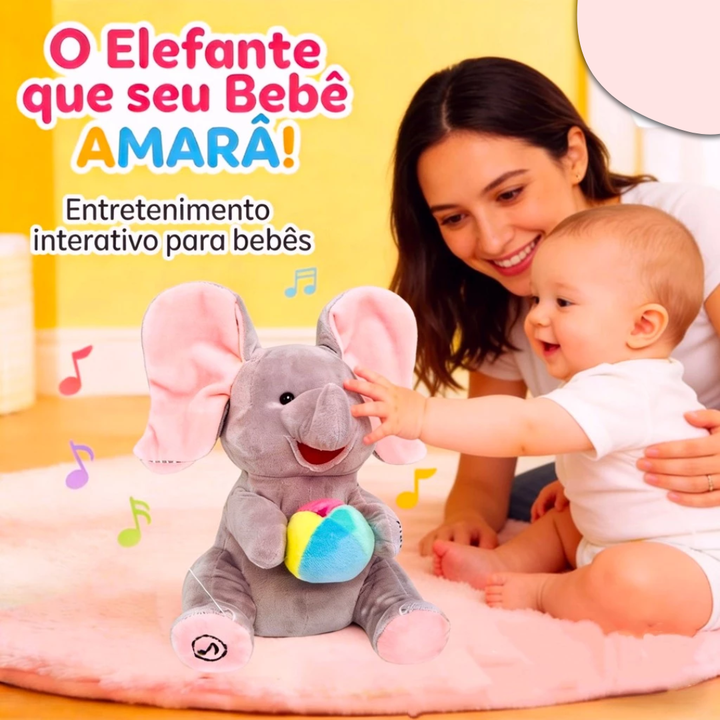 Elefante de Pelúcia Musical Interativo