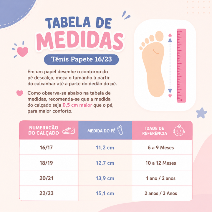 Tênis Infantil Respirável com Velcro Duplo | Fácil de Calçar