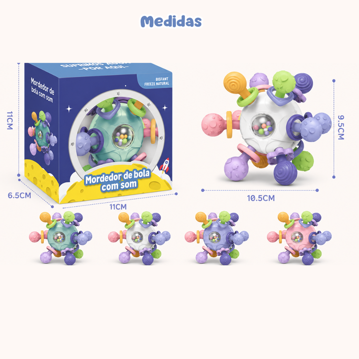Mordedor & Chocalho Sensorial para Bebês- 0 a 24 meses