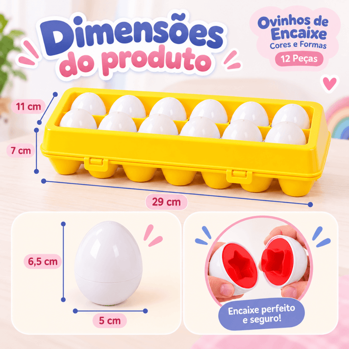 Ovinhos de Encaixe Cores e Formas – 12 Peças