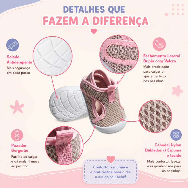Tênis Infantil Respirável com Velcro Duplo | Fácil de Calçar