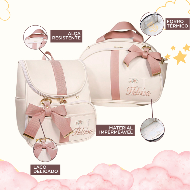 Kit 2 Peças – Bolsa Maternidade Personalizada