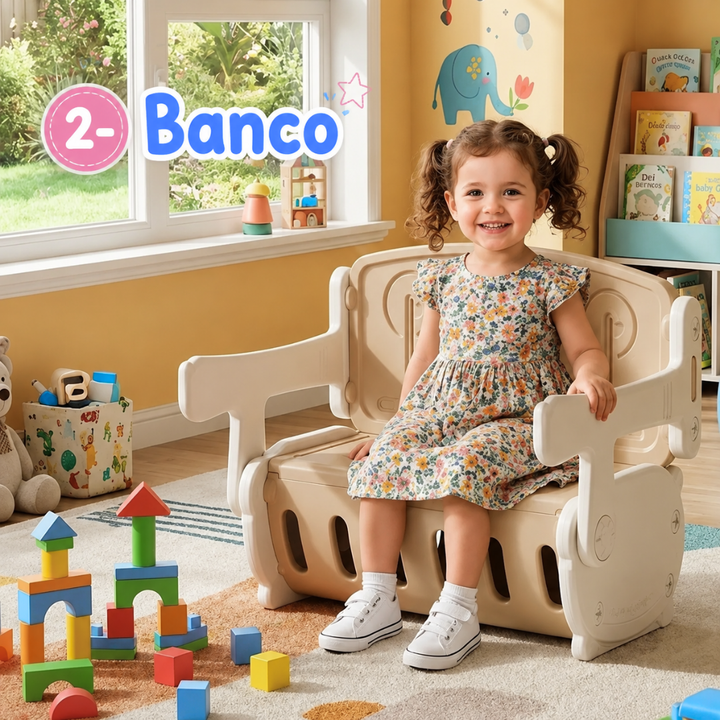 Mesa Infantil 3 em 1 Play Table | Mesa de Atividades, Banco e Baú Organizador