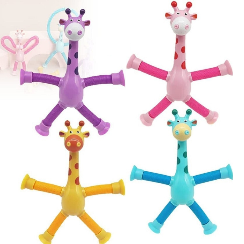 Giraesticas - Kit with 4 colorful Giraffes with Suction Cups