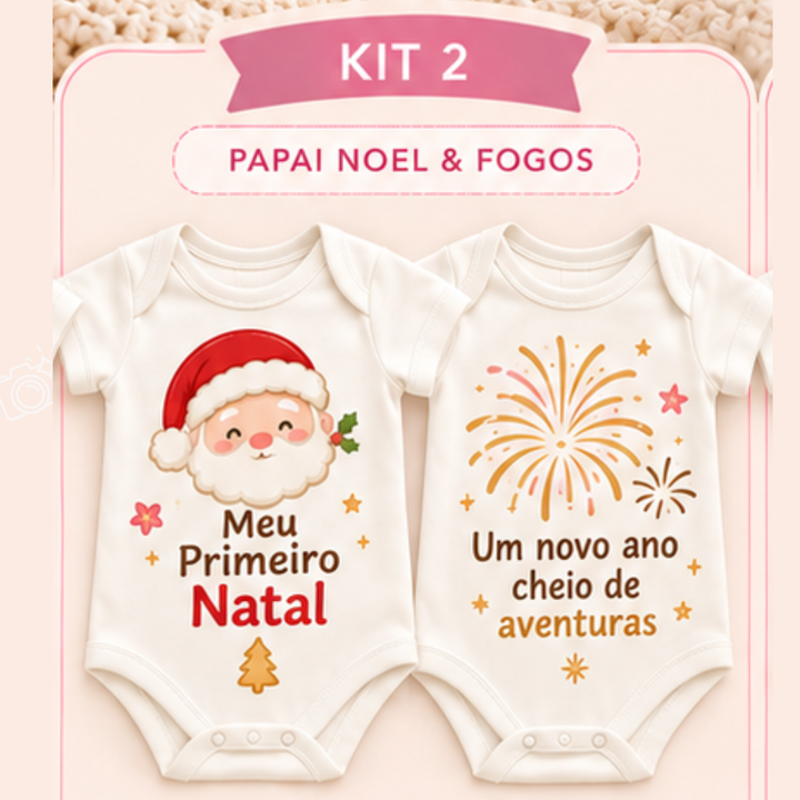 Kit Natal e Ano Novo – 2 Bodies Infantis