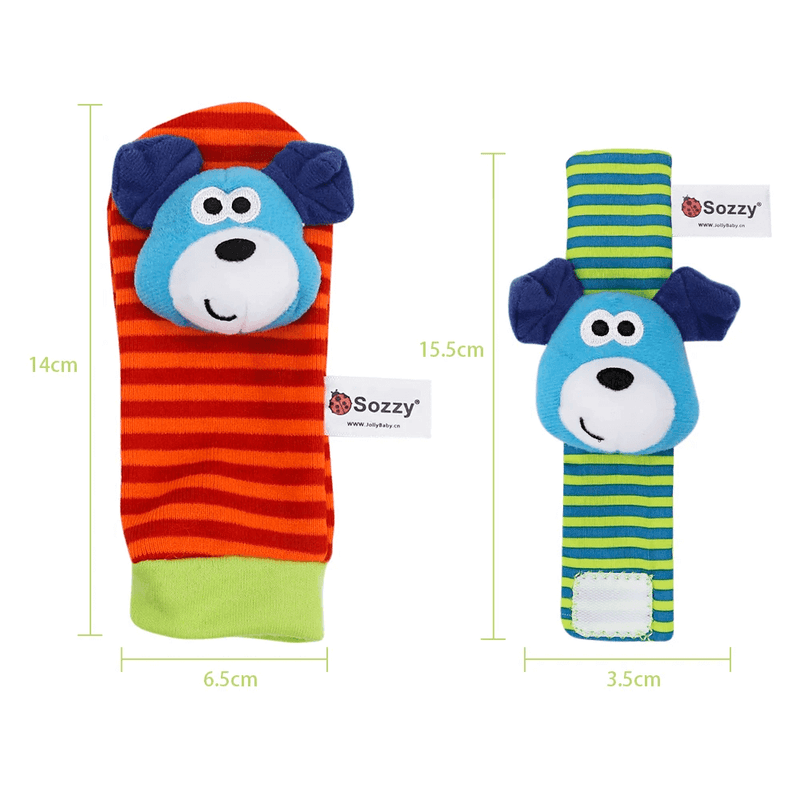 Par de Meias e Pulseiras Sensorial Baby - Kit c/ 2 pares
