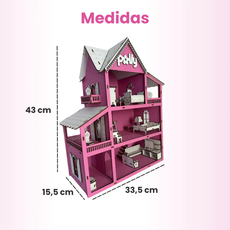 Lar das Bonequinhas| Casinha em MDF para Montar