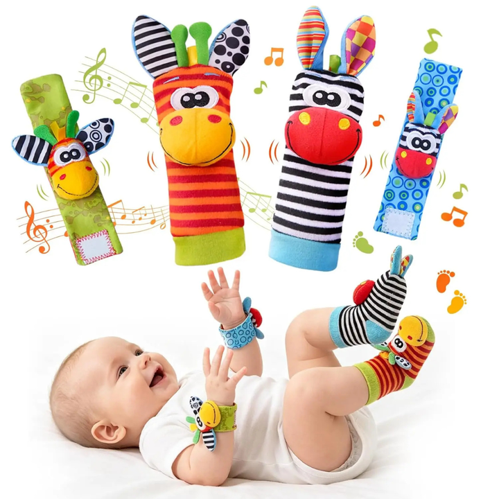 Par de Meias e Pulseiras Sensorial Baby - Kit c/ 2 pares