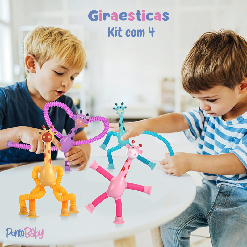 Giraesticas - Kit with 4 colorful Giraffes with Suction Cups