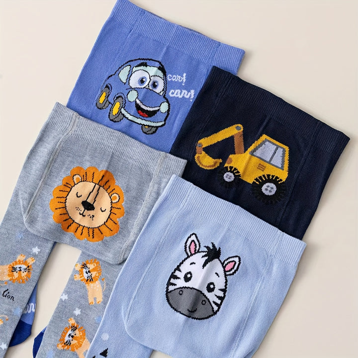 Kit com 3 Meias Calças Infantil Térmica com Estampa de Animais