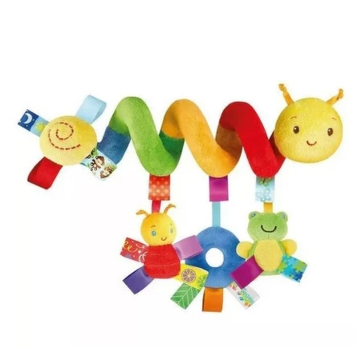 Móbile Espiral Centopeia Colorido para Carrinho e Berço – Brinquedo Sensorial para Bebê