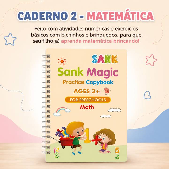 Cadernos de Caligrafia Mágicos - KIT com 4