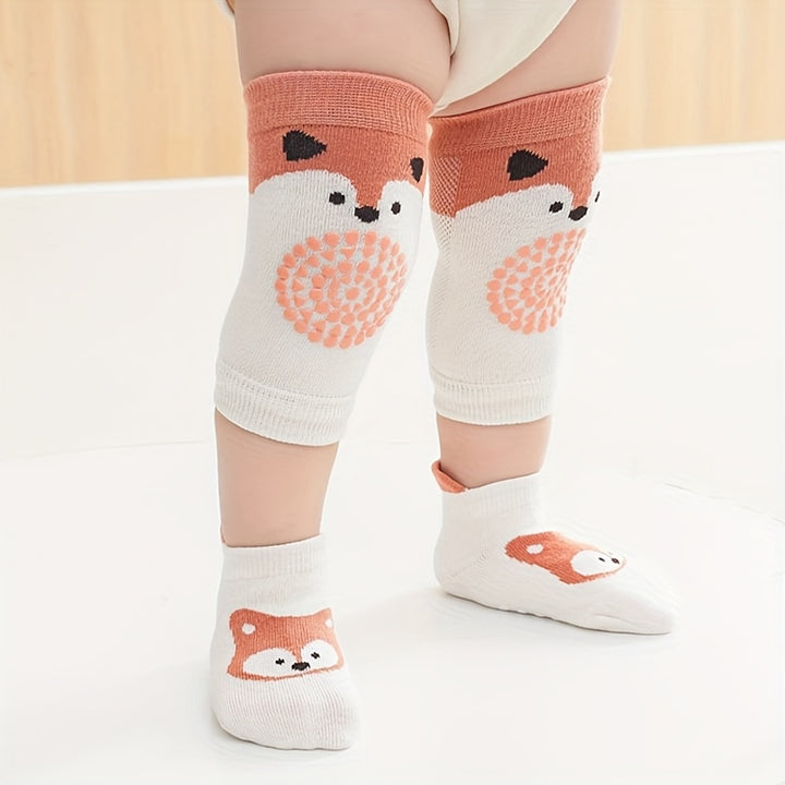 Kit Meias + Joelheiras BabyWalk – Antiderrapantes e Confortáveis