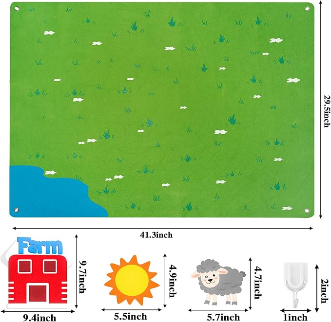 Painel Educativo de Feltro para Crianças | Brinquedo Interativo para Aprender, Criar e Contar Histórias