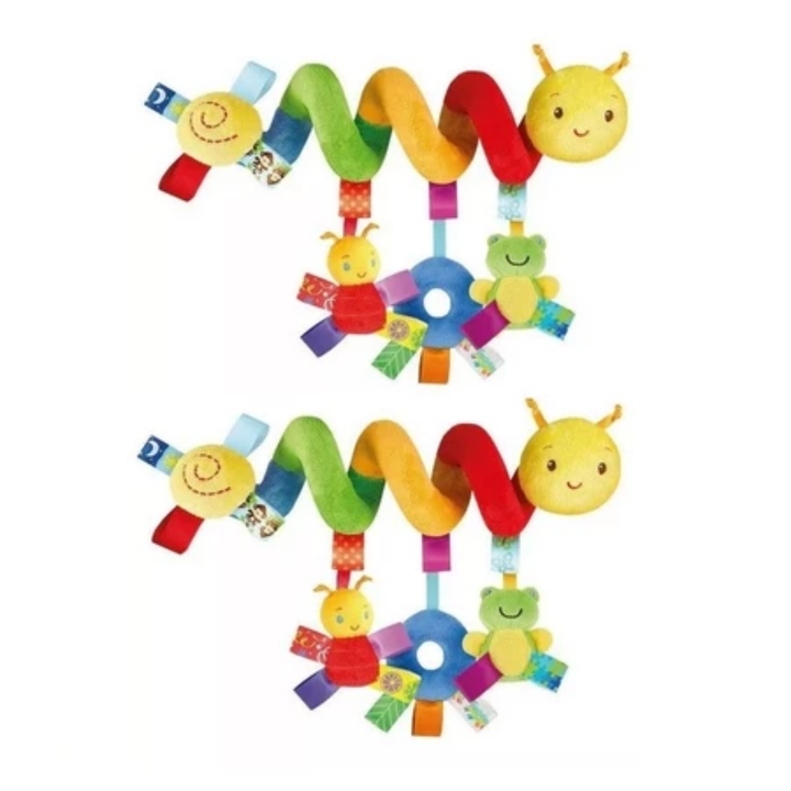 Móbile Espiral Centopeia Colorido para Carrinho e Berço – Brinquedo Sensorial para Bebê