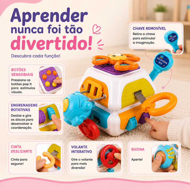 Cubo Sensorial Interativo 10 em 1 para Bebês