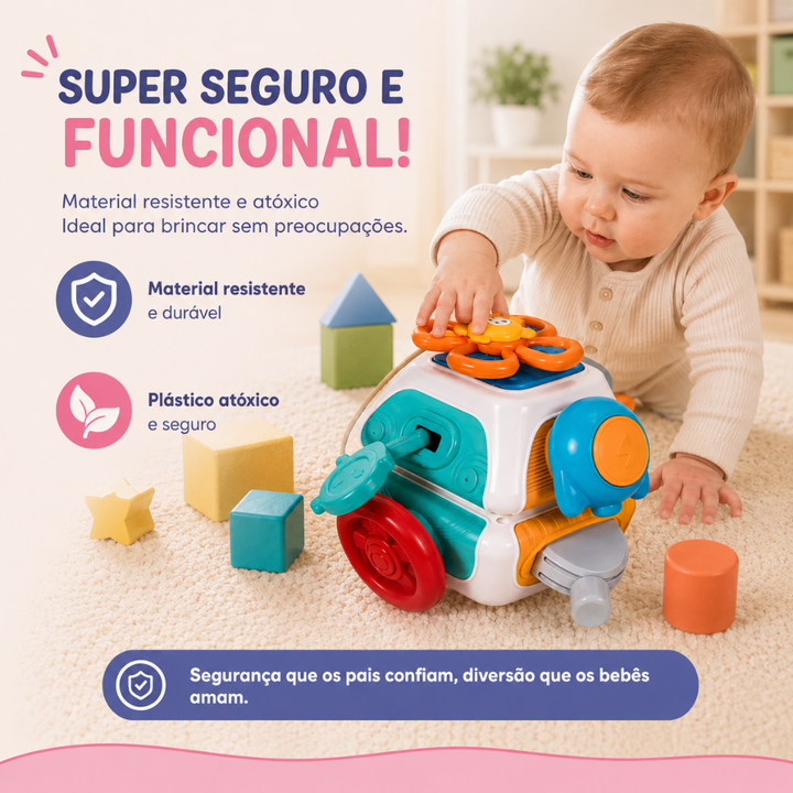 Cubo Sensorial Interativo 10 em 1 para Bebês