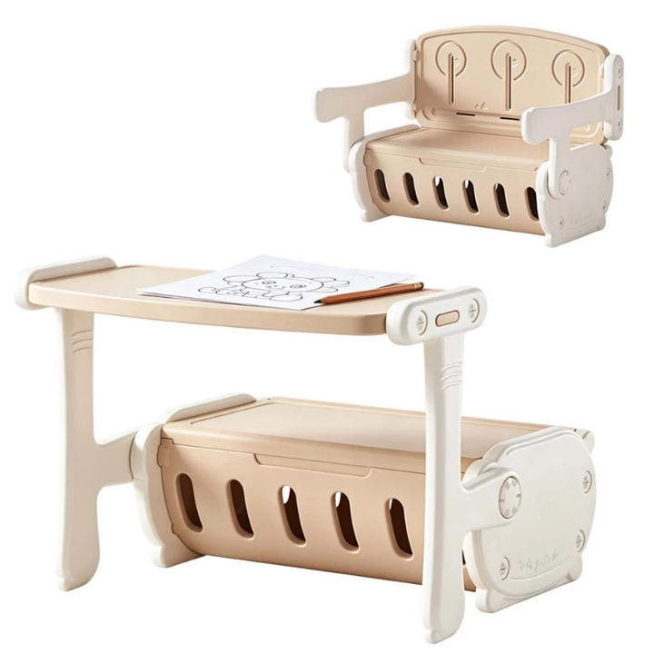 Mesa Infantil 3 em 1 Play Table | Mesa de Atividades, Banco e Baú Organizador