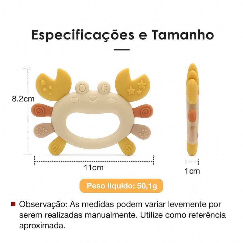 Mordedor de Silicone-Caranguejo Fofo