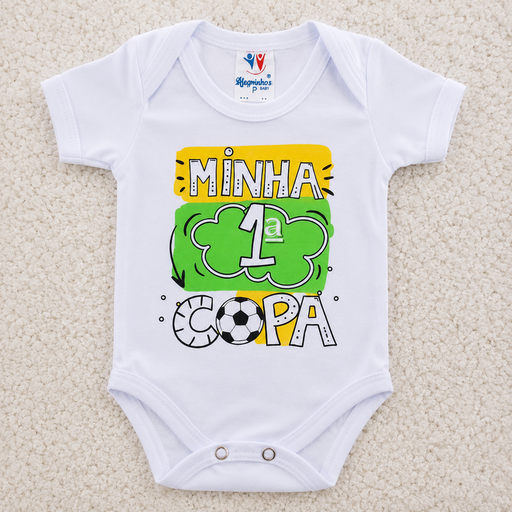 Body Bebê Infantil Estampado – Minha Primeira Copa