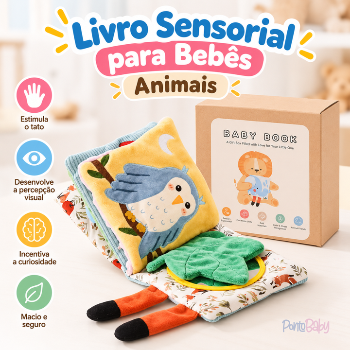 Livro Sensorial para Bebês | Animais