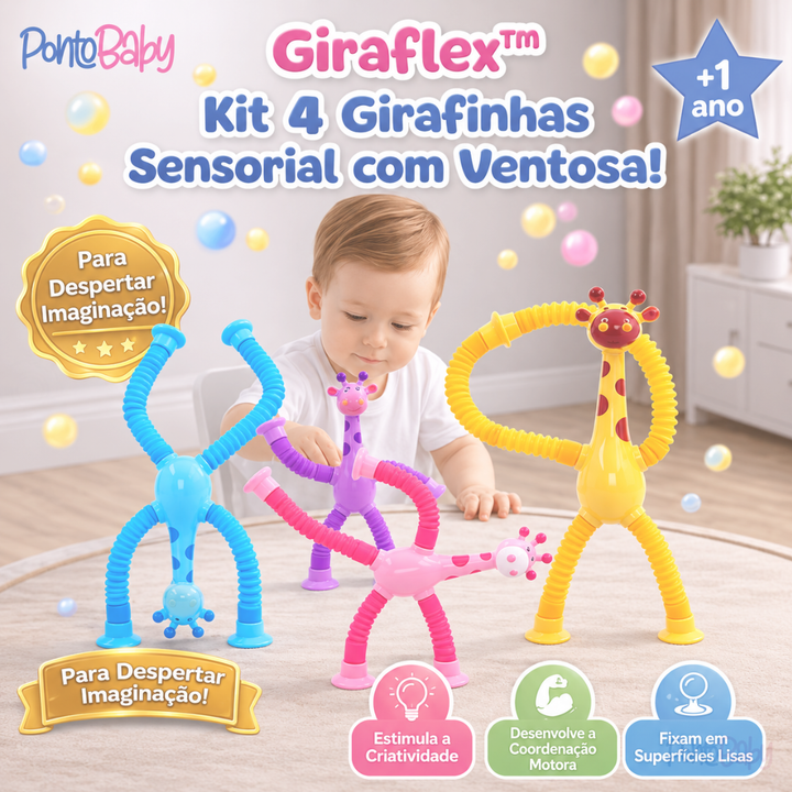 Giraesticas - Kit with 4 colorful Giraffes with Suction Cups