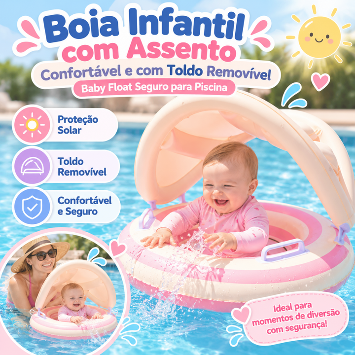 Boia Baby Splash – Assento + Toldo Removível