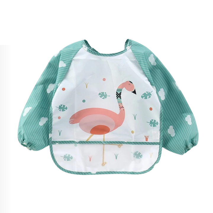 Babador Impermeável de Manga Longa com Bolso Coletor | Proteção Completa para Bebês