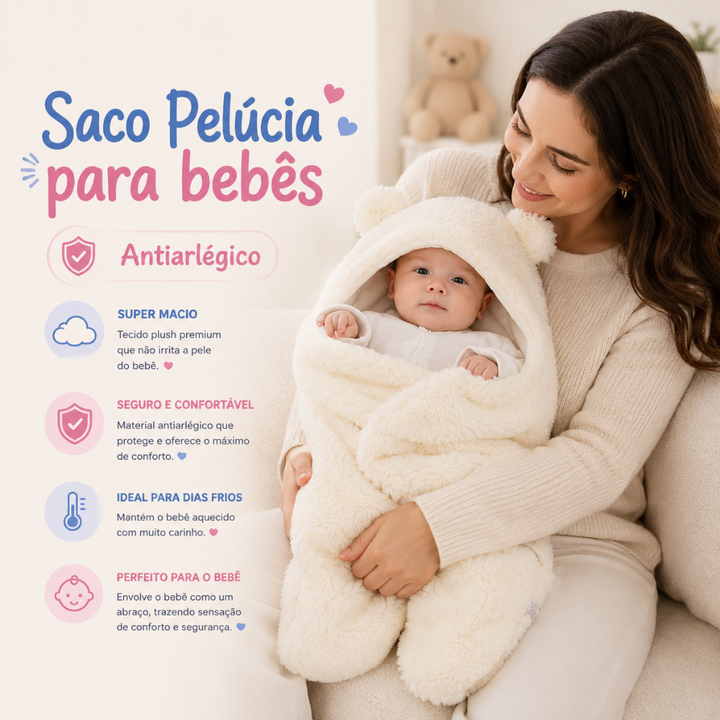 Saco Pelúcia para bebês - Antiarlégico