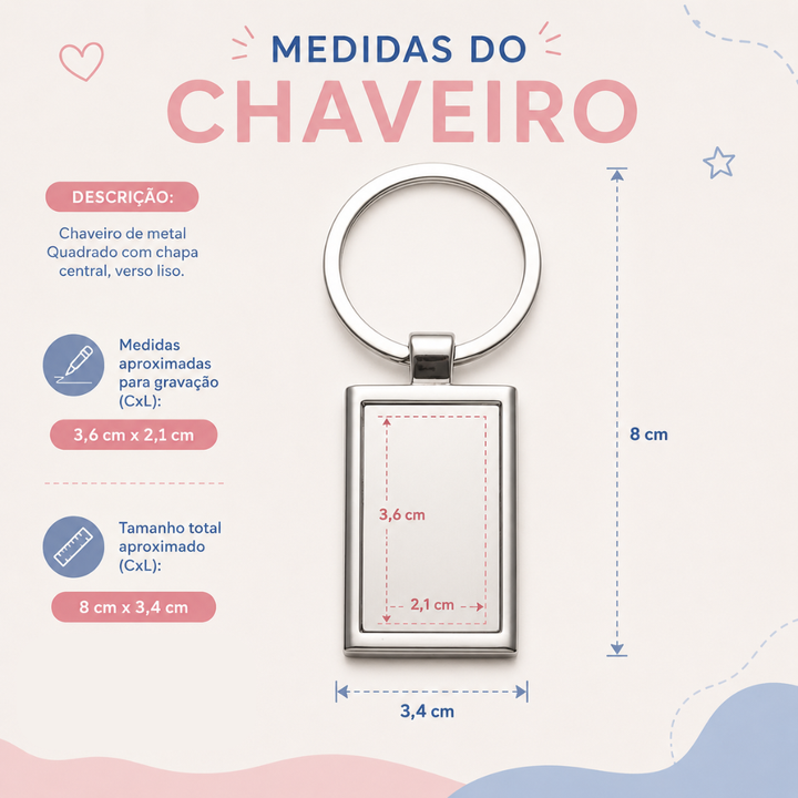 Chaveiro Personalizado com Foto | Presente Criativo para o Dia dos Pais