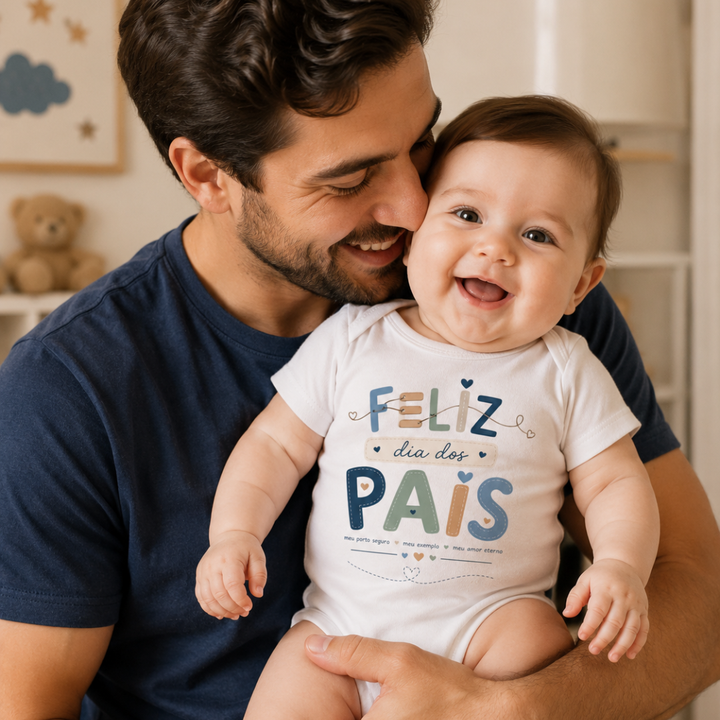 Body Bebê Personalizado| Feliz dia dos Pais