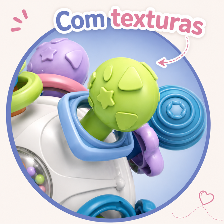 Mordedor & Chocalho Sensorial para Bebês- 0 a 24 meses