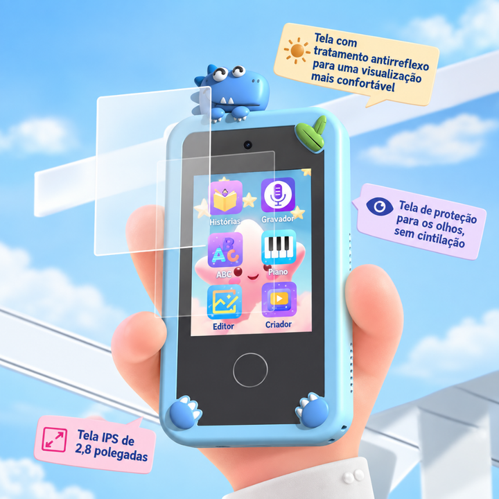 Celular Infantil Touch com Câmera, Jogos, Música e Vídeos – P1 Plus