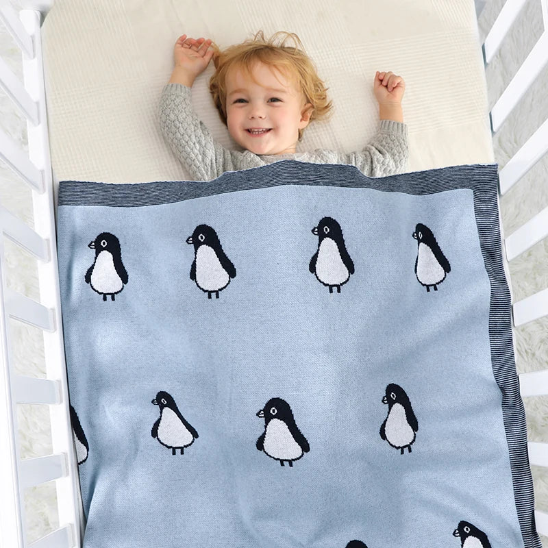 Manta para Bebês Pinguim - 100% Algodão
