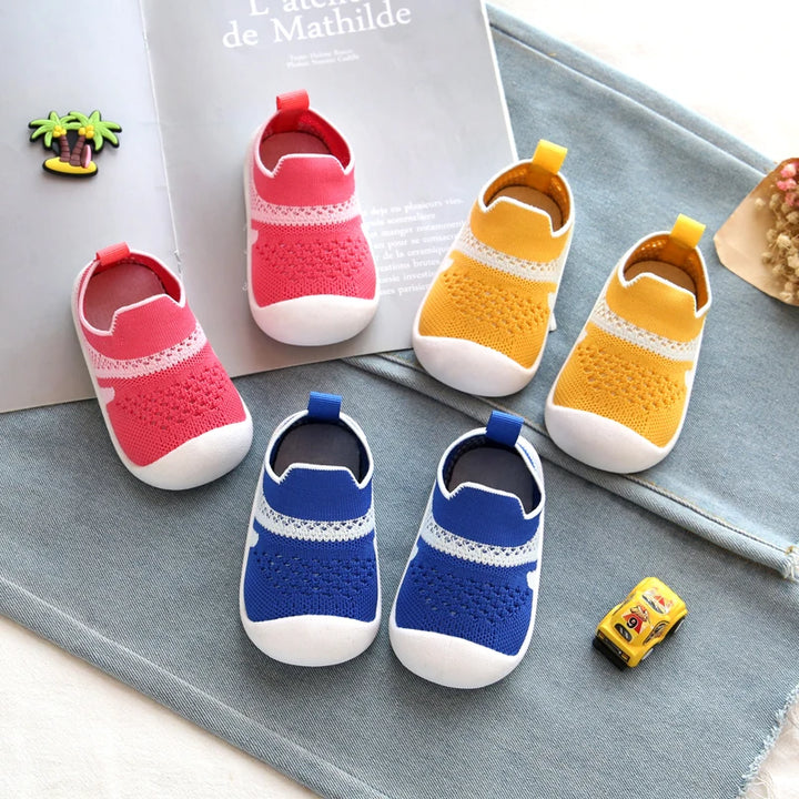 Baby Summer Sock Sneakers with Rubber Sole, Flexible and Non-Slip