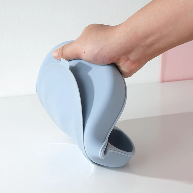 Kit Alimentação de Silicone Infantil Prato com Tampa - 5 pçs