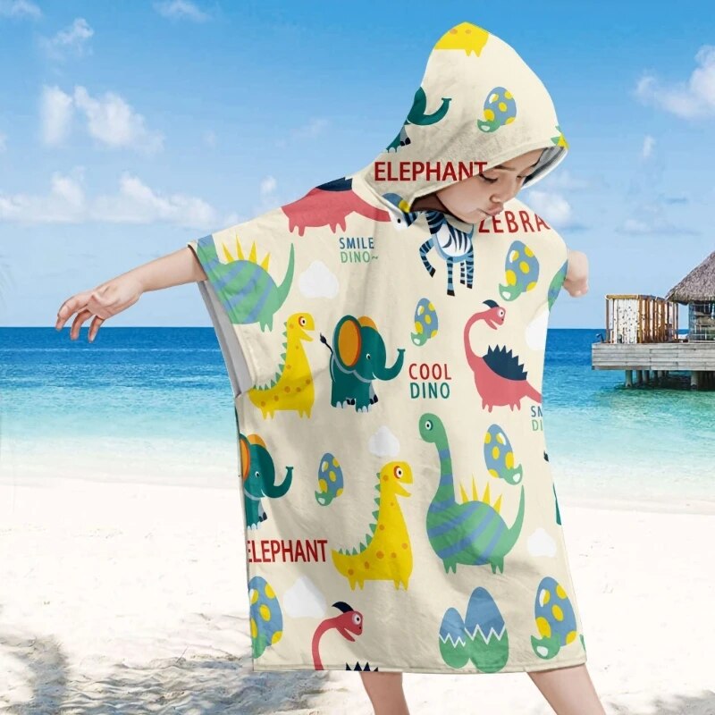 Children's beach towel with hood