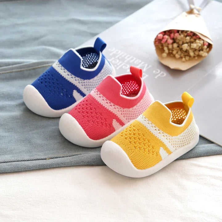 Baby Summer Sock Sneakers with Rubber Sole, Flexible and Non-Slip