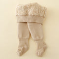 Inverno infantil do bebê meninas forro de lã polar listras leggings mais grosso calor algodão collants criança crianças manter quente meia-calça