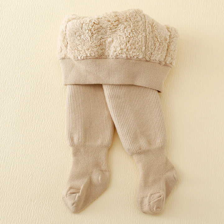 Inverno infantil do bebê meninas forro de lã polar listras leggings mais grosso calor algodão collants criança crianças manter quente meia-calça